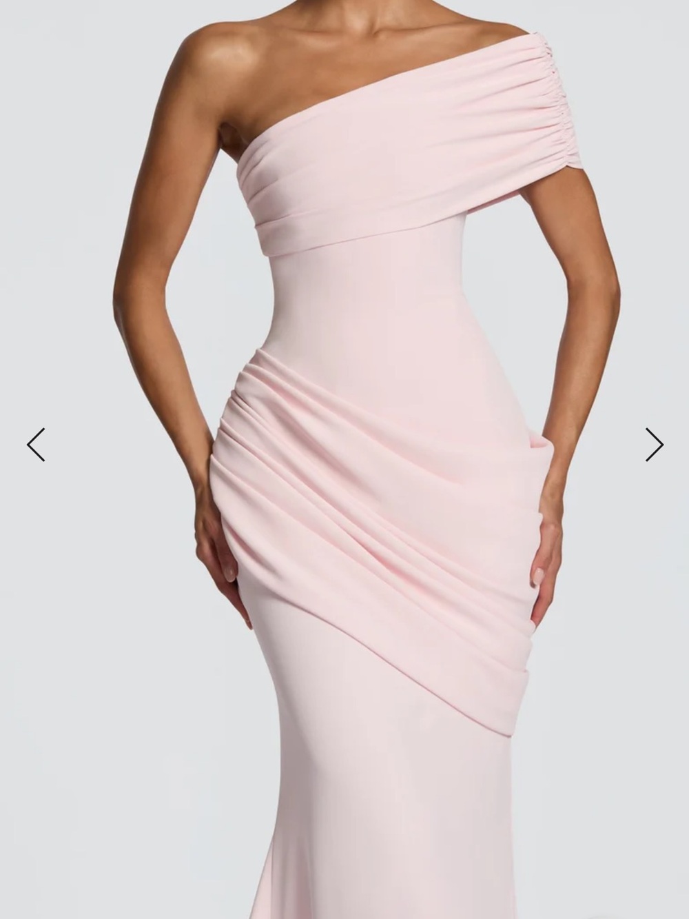 One-Shoulder BABYBOO Blush Pink Evening Gown - Picture 3 of 3